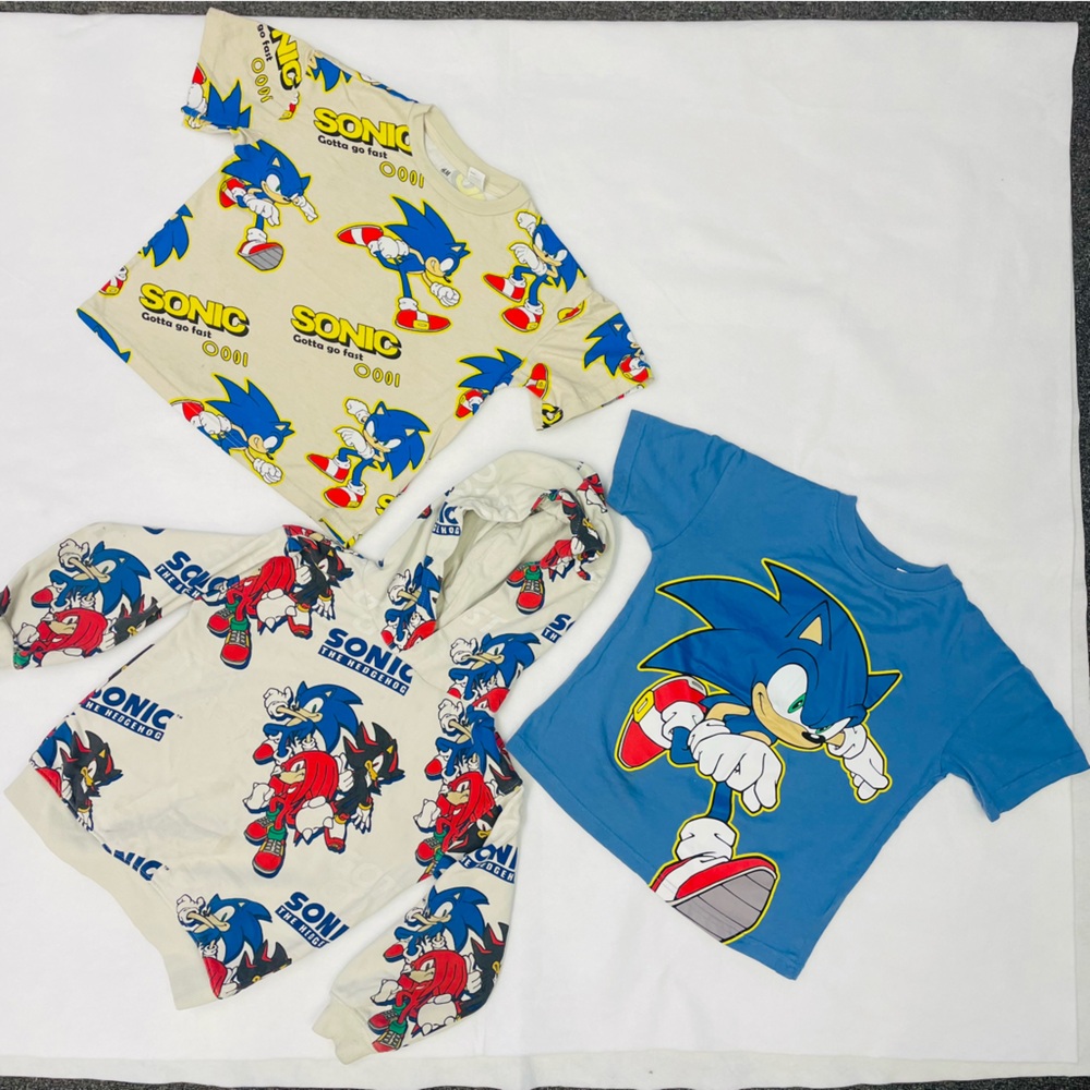 H&M 3 pieces Sonic the Hedgehog size 5T